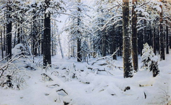 Ivan Ivanovic Šiškin, Inverno, 1890, olio su tela, museo di Stato Russo, San Pietroburgo