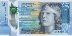 Ritratto di Nan Shepherd sulla banconota di 5 sterline scozzesi