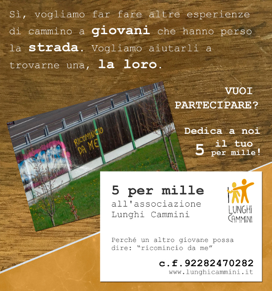 5 per mille per l'associazione Lunghi Cammini