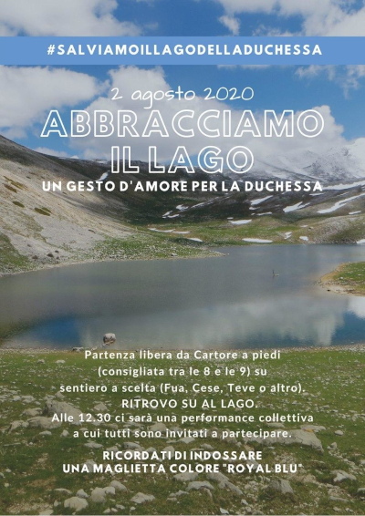 2 agosto 2020: Abbracciamo il lago. Un gesto d'amore per la Duchessa