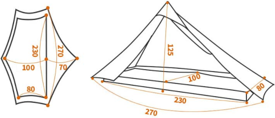 Misure tenda Lanshan 1