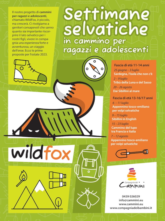 Settimane selvatiche in cammino per ragazzi e adolescenti – Wildfox