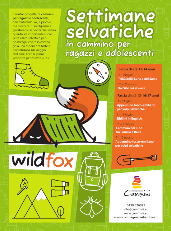Settimane selvatiche in cammino per ragazzi e adolescenti – Wildfox