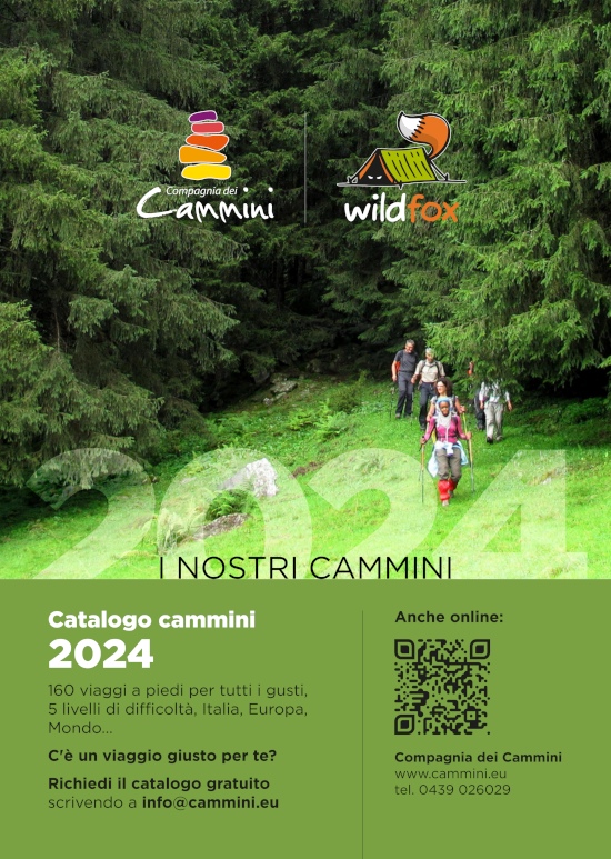 I nostri cammini. Catalogo cammini 2024. 160 viaggi a piedi per tutti i gusti, 5 livelli di difficoltà, Italia, Europa, Mondo… C'è un viaggio giusto per te?