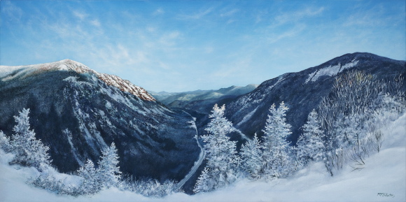 RM Fullerton, Mount Willard Winter, olio su tela, 2021