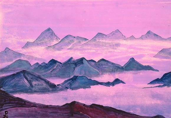 Nicholas Roerich, Himalayas, 1934, tempera su carta, Museo Nicholas Roerich