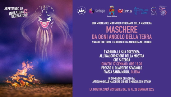Maschere da ogni angolo della terra. Viaggio tra forma e cultura della maschera nel mondo. Oliena, gennaio 2025.