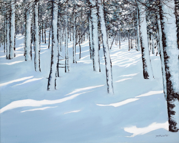Rebecca M. Fullerton, "Glades, late afternoon", olio su tela, 2022