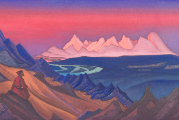 "Tangla, la canzone di Śambhala" di Nicholas Roerich, 1943, tempera su tela
